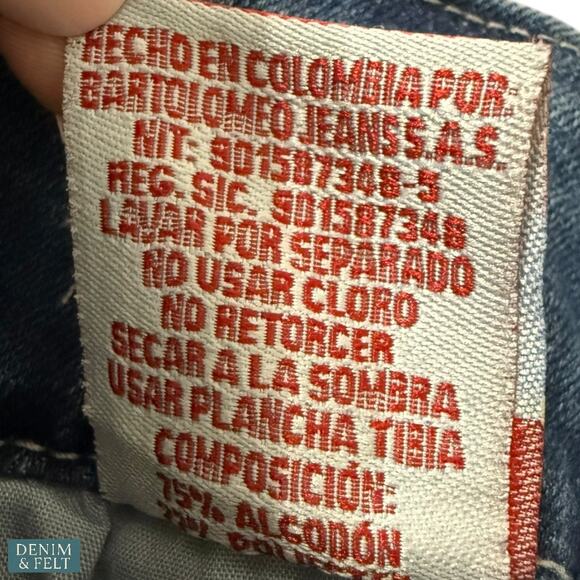 Bartolomeo Premium Colombian Flare Jeans Blue Wash Stretch Denim Women’s NEW - Picture 8 of 11